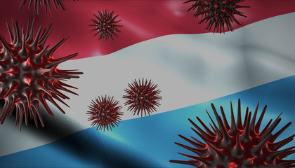 Corona Virus Outbreak with Luxembourg Flag Coronavirus Concept