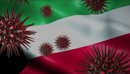 Corona Virus Outbreak with Kuwait Flag Coronavirus Concept