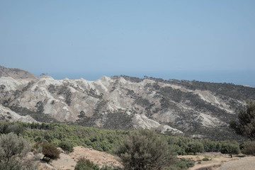 in the aspromonte national park an ancient natural stone sculpture called: stone face Calabria Italy