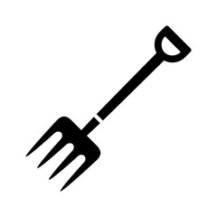 Garden fork icon solid style