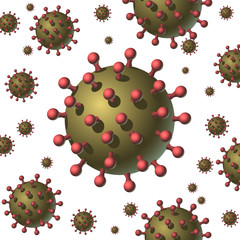 Coronavirus COVID-2019 isolated vector illustration close up