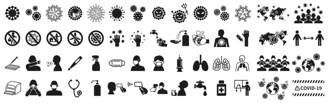 Icon set related to the new virus