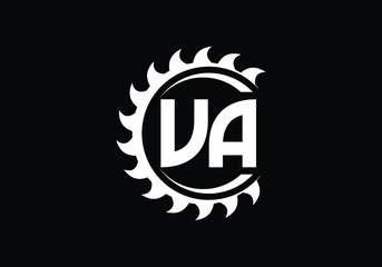 Circular Saw Blade Design with United Association Initials V A Industrial Symbolism Union Representation