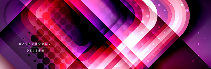 Round squares shapes composition geometric abstract background. Vector Illustration