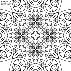 Fototapeta na wymiar Flower Mandala. Coloringbook page template