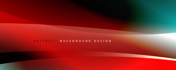 Wave liquid style lines with shadows and light on gradient background