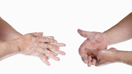 Hand washing as protection against viruses and bacteria.