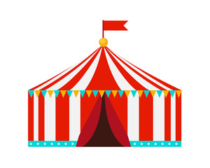 Tent circus icon on white background. Vector Illustration