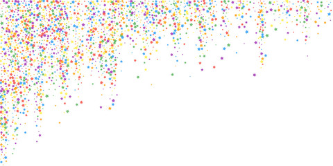 Festive confetti. Celebration stars. Rainbow brigh