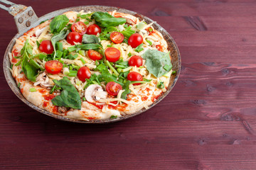 Homemade pizza before baking