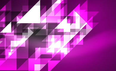 Fototapeta premium Abstract background, mosaic triangle pattern with transparent effects on glowing neon shiny backdrop. Vector Illustration For Wallpaper, Banner, Background, Card, Book Illustration, landing page