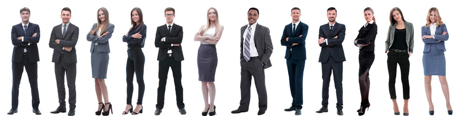 group of successful business people isolated on white