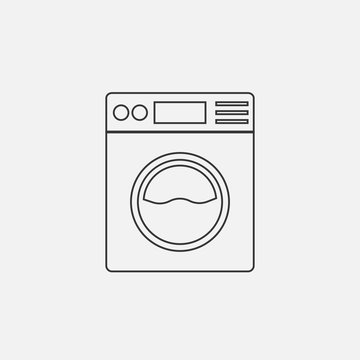 Washing Machine Vector Icon Clothes Laundry