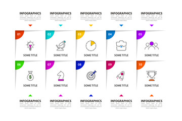 Fototapeta na wymiar Infographic design template. Creative concept with 10 steps