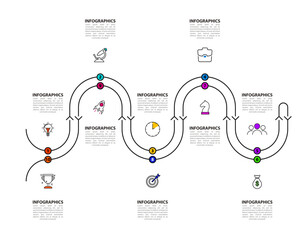 Infographic design template. Creative concept with 10 steps