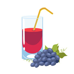 Grape juice isolate on a white background. Vector graphics.