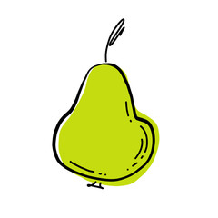Colorful vector illustration fresh pear