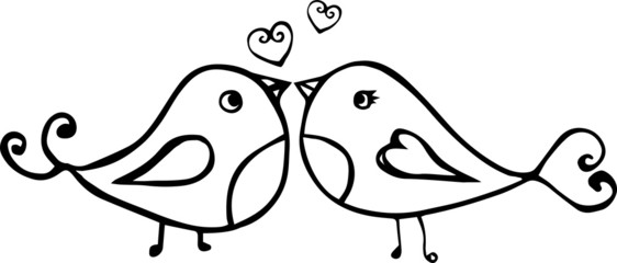 Illustration of lovely birds