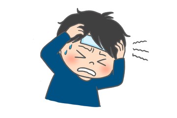 頭が痛い人／冷却ジェルシートあり