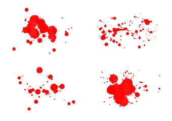 Obraz premium Red ink vector drops and splat brushes background