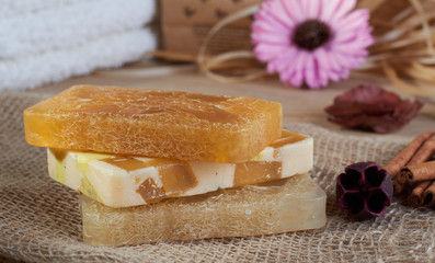 Natural handmade soap bars with flowers, Spa organic soap