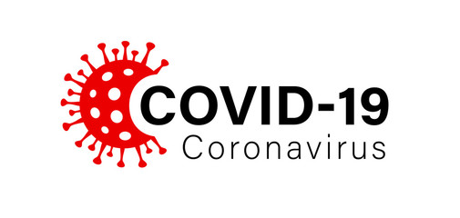 Illustration graphic vector of corona virus in wuhan, coronavirus infection. 2019-nvoc virus. Corona virus logo microbe, outbreak Covid-19 sign with viral cell red color - obrazy, fototapety, plakaty