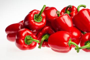 Red paprika isolated on white background. Composition 