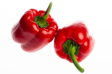 Red paprika isolated on white background. Composition 