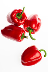 Red paprika isolated on white background. Composition 