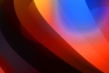 Abstract background with colorful gradient. Vibrant graphic wallpaper with stripes design. Fluid 2D illustration of modern movement.