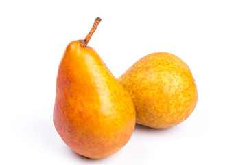 red and yellow pear isolated on white background