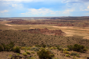 Arizona / USA - August 01, 2015: Painted Desert National Park landscape, Arizona, USA