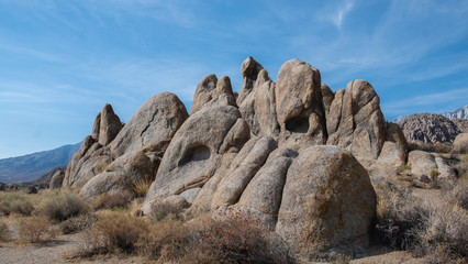 geology and rocks at Alabama hills, california