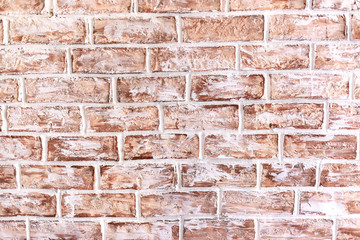 Wall. Red brick decorative masonry. Wallpaper.