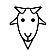 stylized head of cute young goat