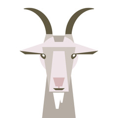 minimalistic illustration of a goat's face