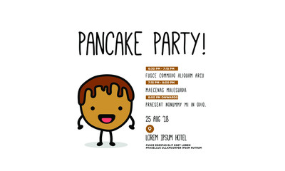Cute Pancake Party Invitation Design