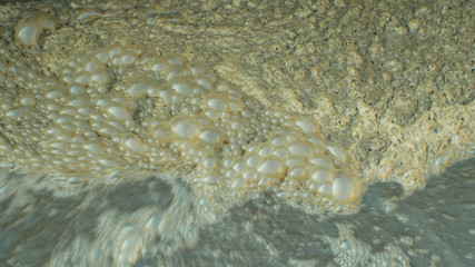 Biological purification of water sewage treatment plant waste water bubbles tank, activated sludge...