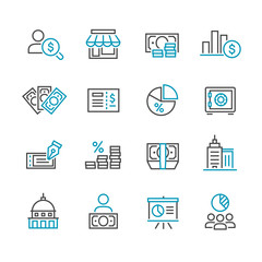 business and finance icon set