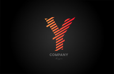 Y orange alphabet letter logo icon design for business and company