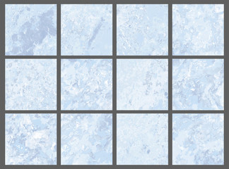 Light blue pastel marble textures set 