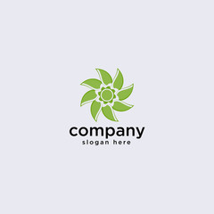 logo vektor template desain logo hijau abstrak, kelas yoga,organik yang dibuat dengan vektor stok daun.