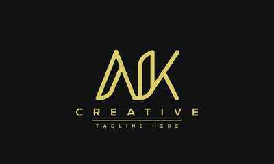 Modern letters AK, A&K Logo Design Template Vector KA monogram.
