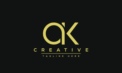 Modern letters AK, A&K Logo Design Template Vector KA monogram. - obrazy, fototapety, plakaty