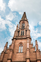Fototapeta na wymiar MEERSBURG, GERMANY - June 29, 2018: Cathedral Church in Meersburg, Germany