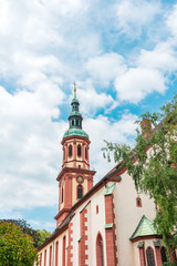 Fototapeta na wymiar MEERSBURG, GERMANY - June 29, 2018: Cathedral Church in Meersburg, Germany