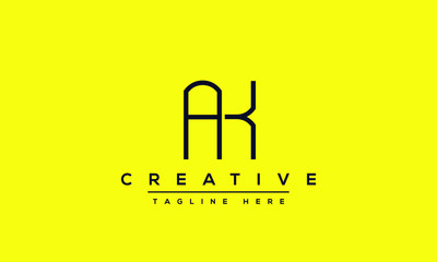 Modern letters AK, A&K Logo Design Template Vector KA monogram.