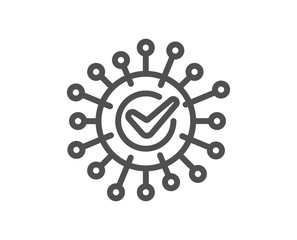 Confirmed coronavirus line icon. Covid-19 virus sign. Corona virus symbol. Quality design element. Editable stroke. Linear style coronavirus icon. Vector
