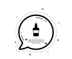 Scotch bottle icon. Quote speech bubble. Brandy alcohol sign. Quotation marks. Classic scotch bottle icon. Vector