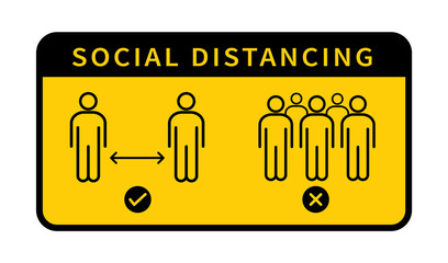 Social distancing icon. Keep the 2 meter distance. Avoid crowds. Coronovirus epidemic protective. Vector illustration